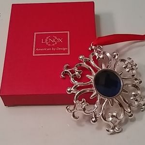 LENOX "BEJEWELED" snowflake silver plate ornament